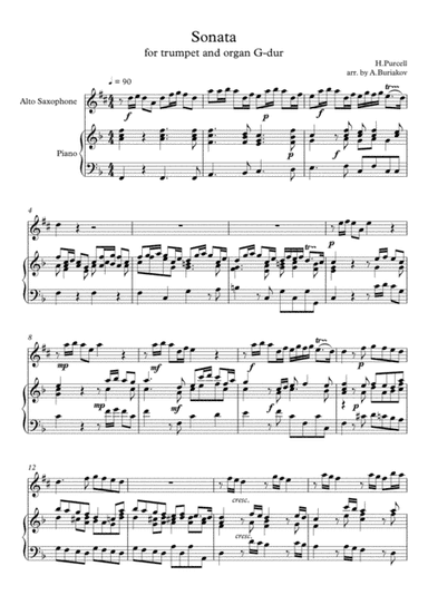 Sonata D-dur for trumpet, arr. for alto sax (arr. A.Buriakov)