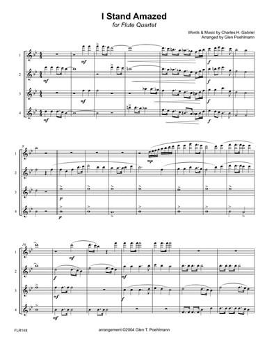 I STAND AMAZED - FLUTE QUARTET (unaccompanied) (arr. Glen Poehlmann)