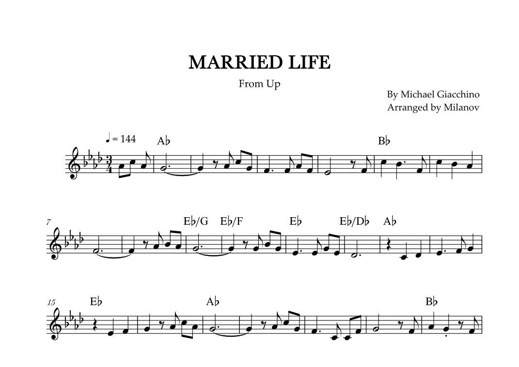 Married Life (arr. Milanov)