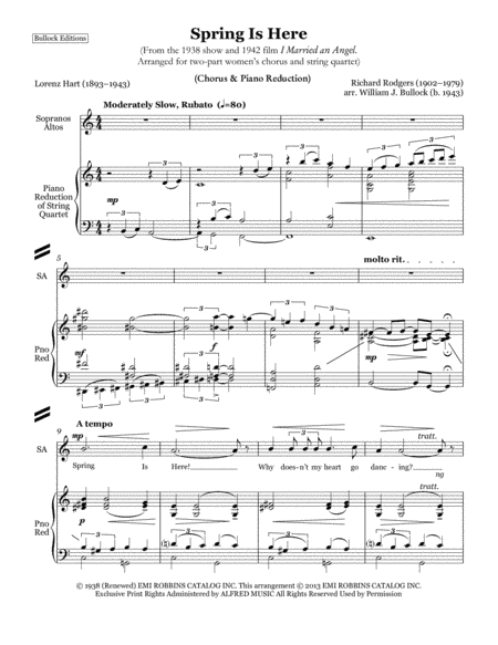 Spring Is Here (arr. William J. Bullock)