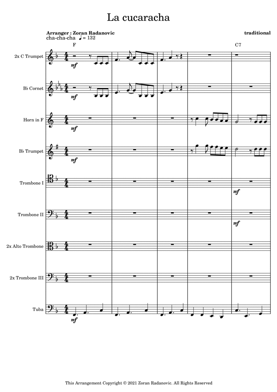 La cucaracha - brass orchestra (arr. Zoran Radanovic)