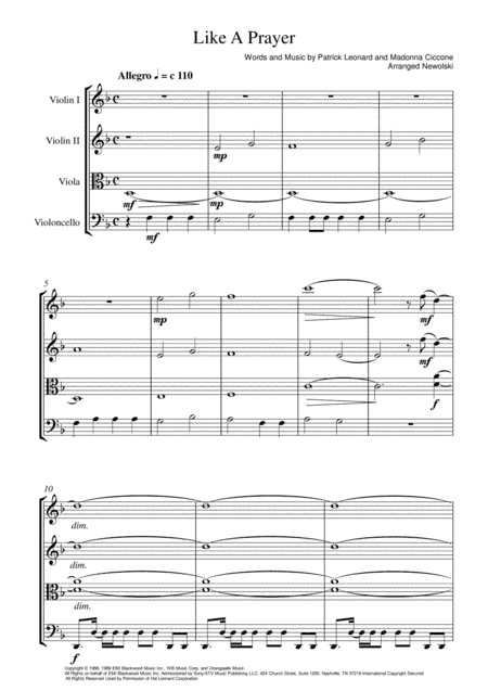 Like A Prayer (arr. Newolski)