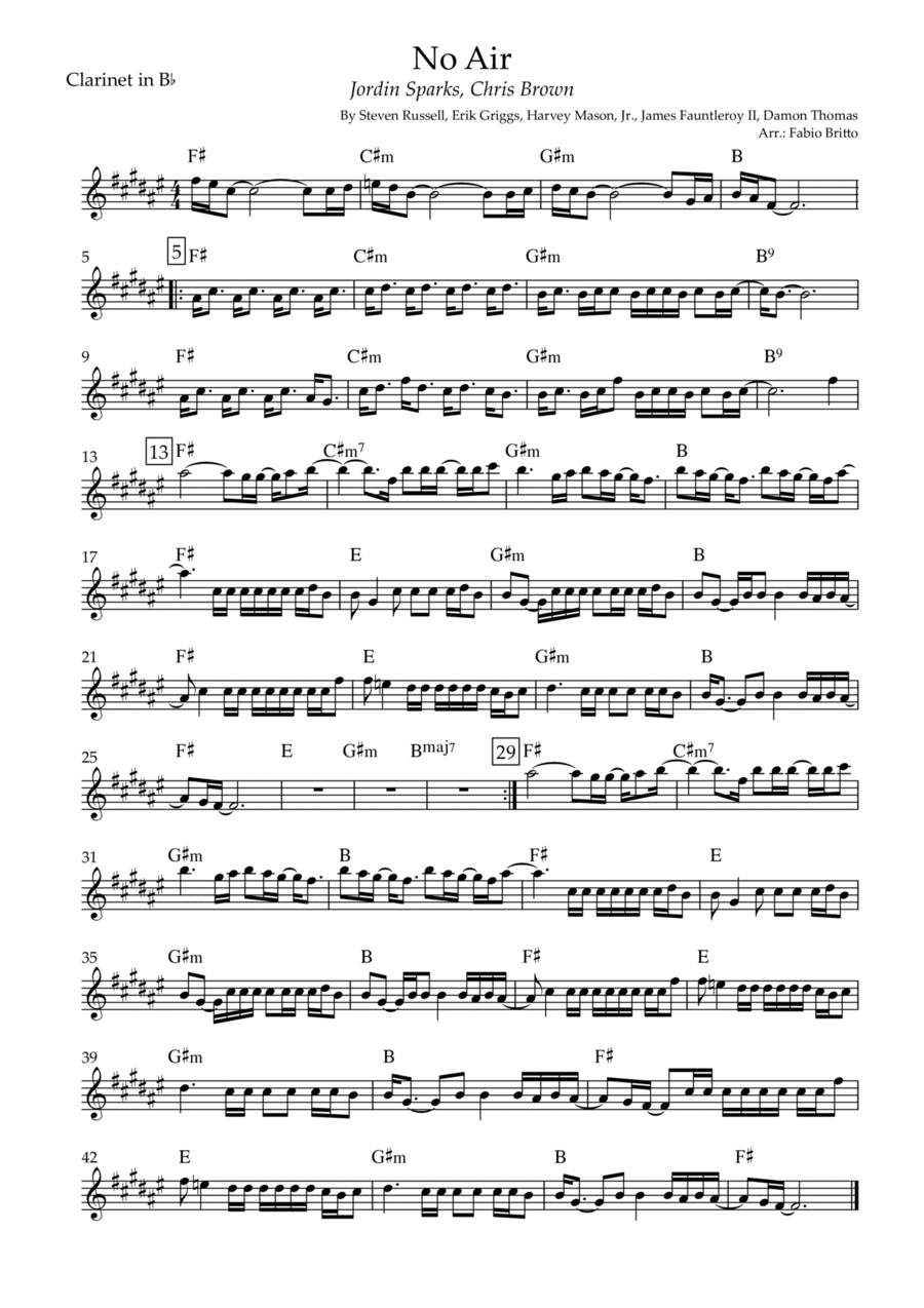 No Air (arr. Fabio Britto)