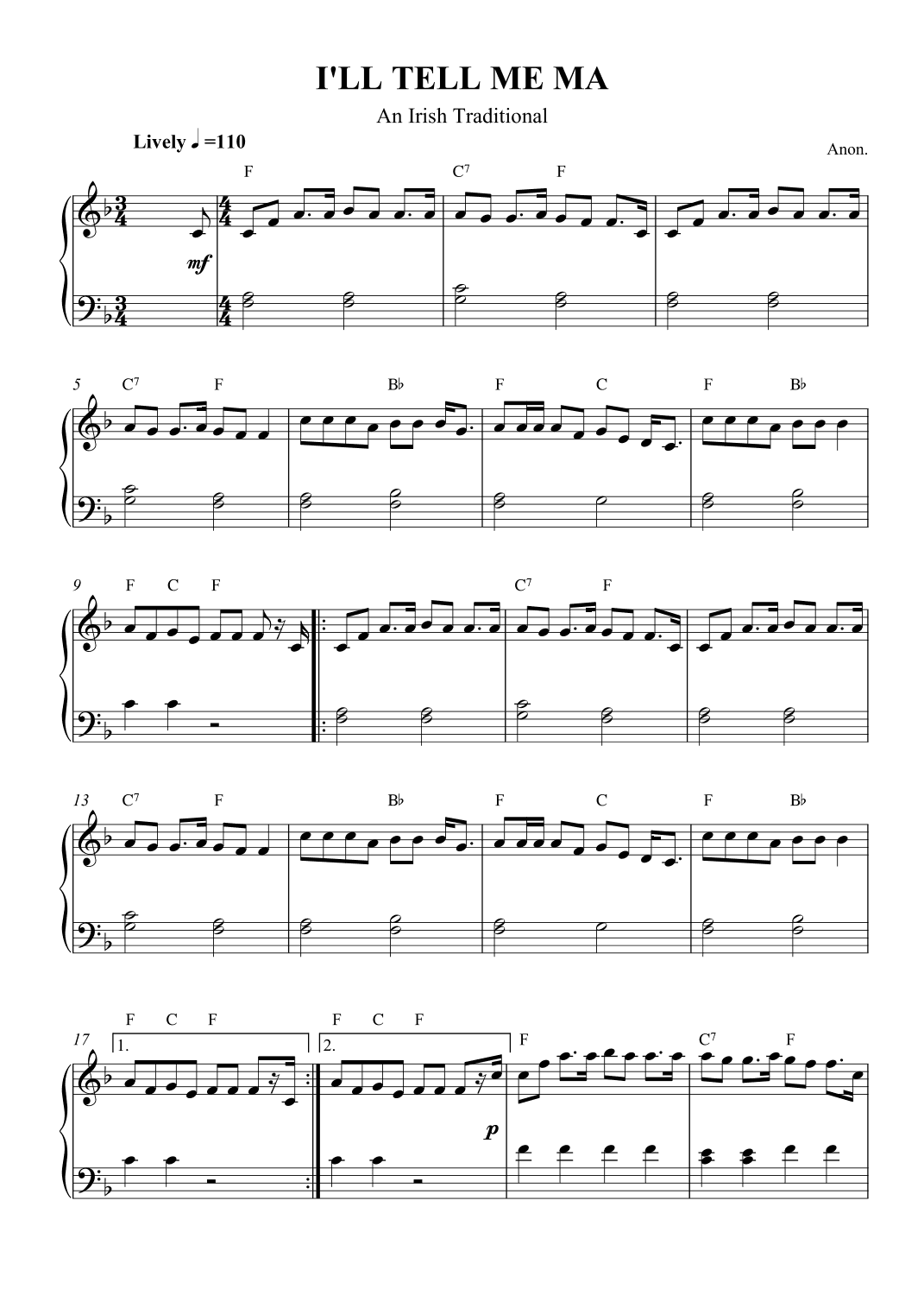 I'll Tell Me Ma (arr. SCMusic)