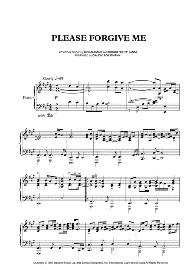 Please Forgive Me (arr. Claudio Porstmann)
