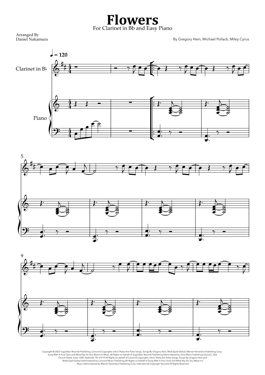 Flowers (arr. Daniel Nakamura)
