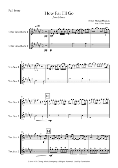 How Far I'll Go (arr. Fabio Britto)