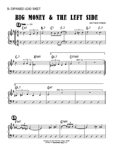 Big Money & The Left Side (Bb Expanded Lead Sheet)