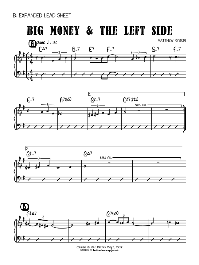 Big Money & The Left Side (Bb Expanded Lead Sheet)
