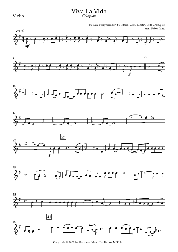 Viva La Vida (arr. Fabio Britto)