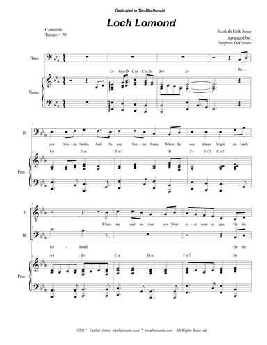 Loch Lomond (Duet for Tenor and Bass solo) (arr. Stephen DeCesare)