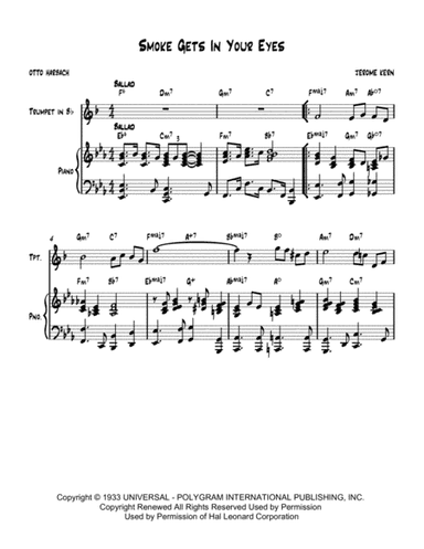 Smoke Gets In Your Eyes (arr. Nick Lacanski)