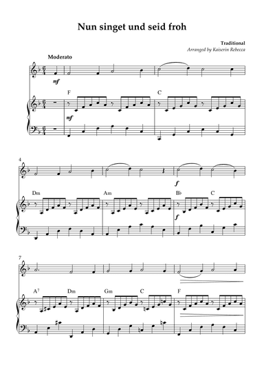 Nun singet und seid froh (arr. Kaiserin Rebecca)