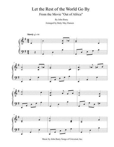 Let The Rest Of The World Go By (arr. Betty May Hansen)