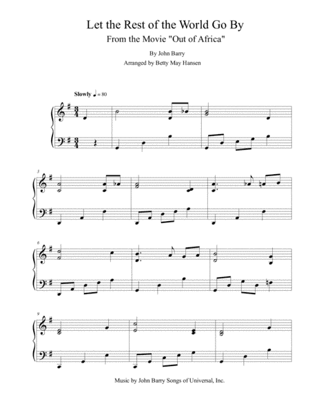Let The Rest Of The World Go By (arr. Betty May Hansen)