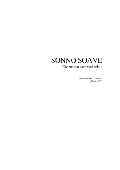 SONNO SOAVE - Canzonetta a tre voci miste SAB - G.M.Nanino (1544-1607)
