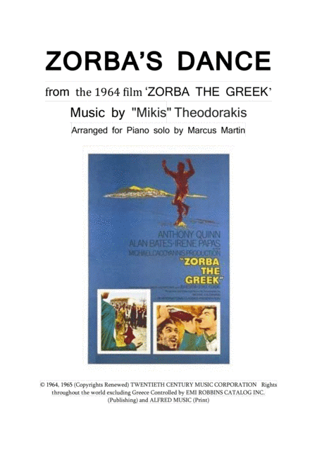 Theme From "zorba The Greek" (arr. Marcus Martin)