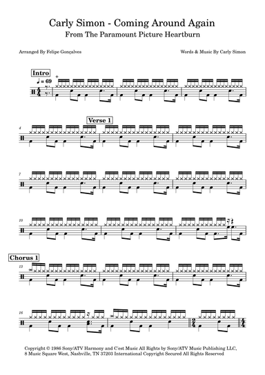 Coming Around Again (arr. Felipe Gonçalves)