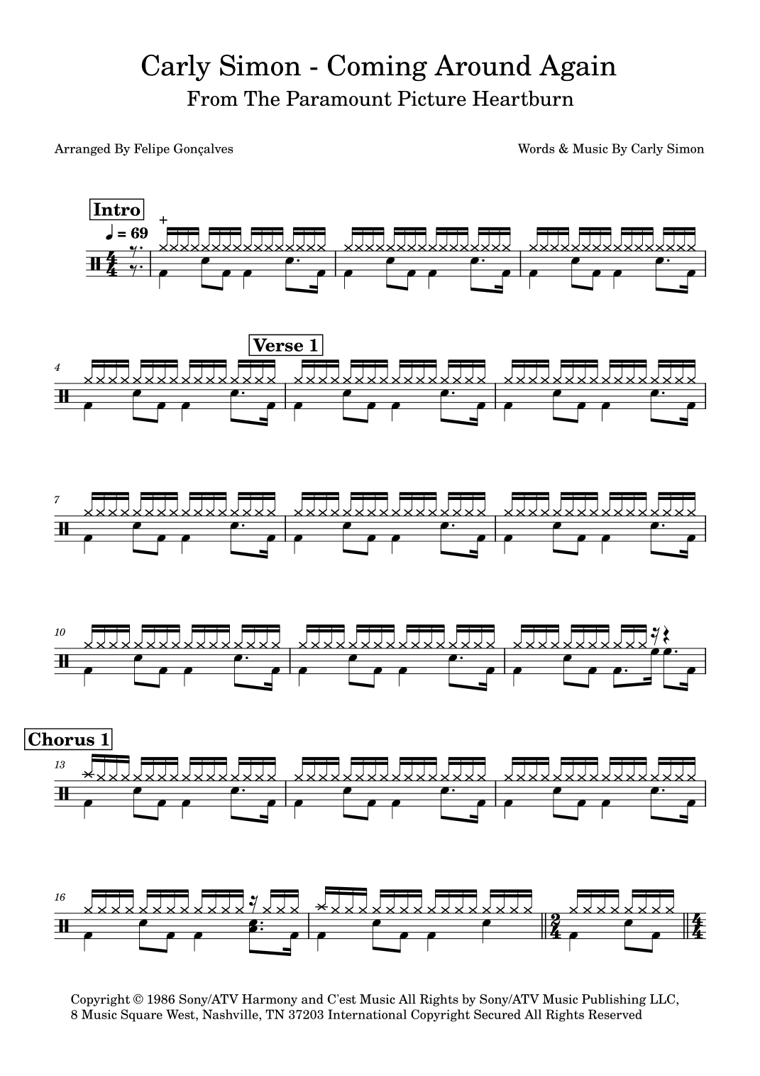 Coming Around Again (arr. Felipe Gonçalves)