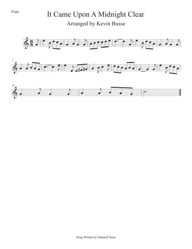 It Came Upon A Midnight Clear (Easy key of C) Flute (arr. Kevin Busse)