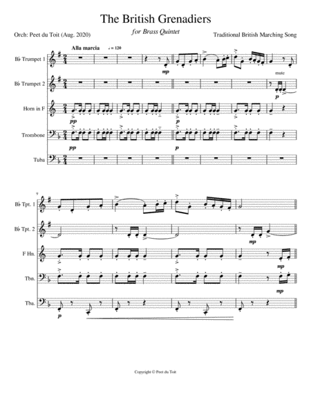 British Grenadiers-march (arr. Peet du Toit)
