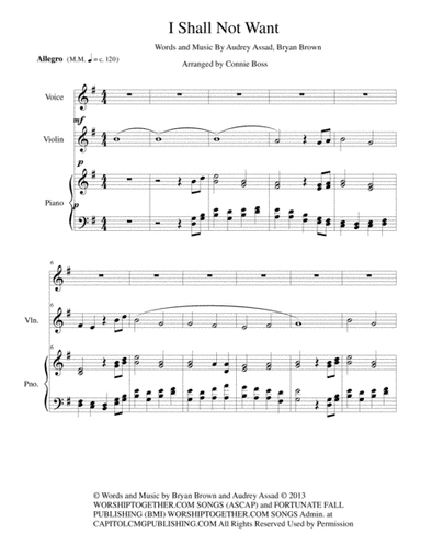 I Shall Not Want (arr. Connie Boss)