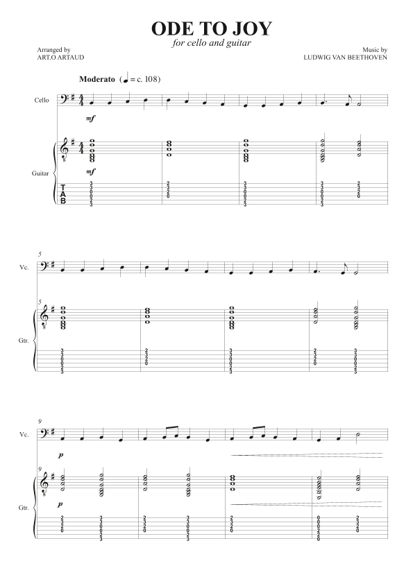 Ode to Joy (arr. Art.o Artaud)