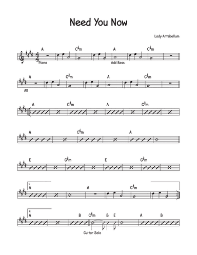 Need You Now (arr. David M Fagnant)