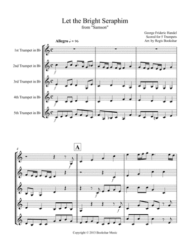 Let the Bright Seraphim (from "Samson") (Trumpet Quintet) (arr. Regis Bookshar)