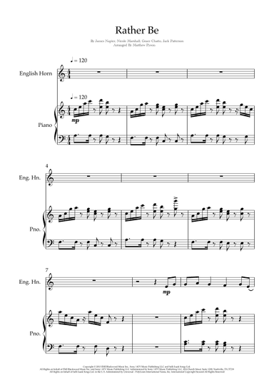 Rather Be (arr. Matthew pyeon)