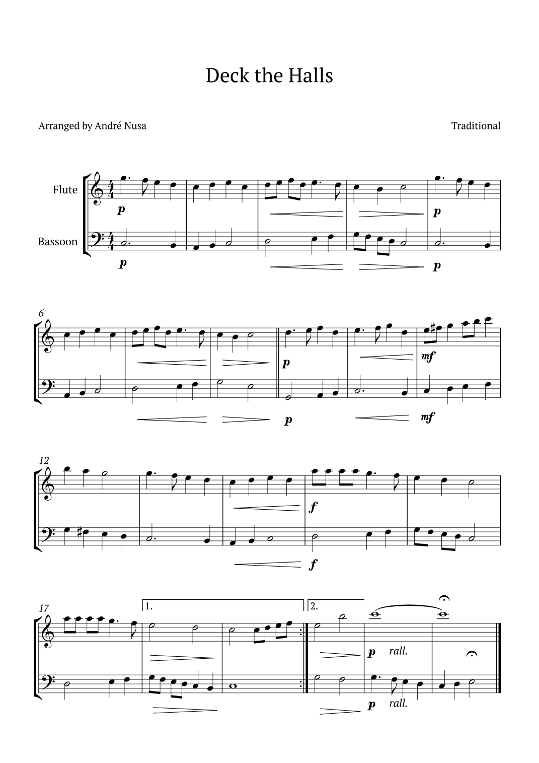 Deck the Halls (arr. André Nusa)
