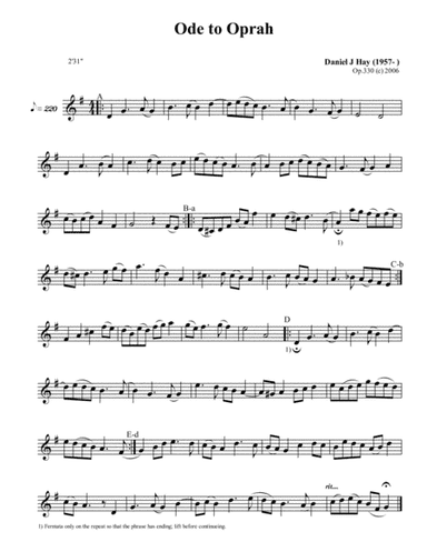 Ode to Oprah (Opus 330) (Treble Solo)