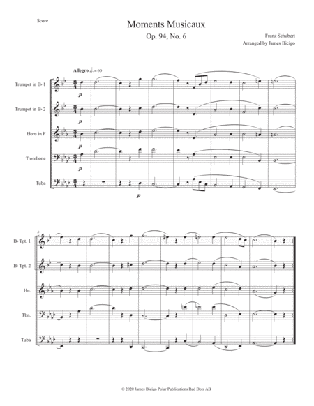Moments Musicaux, Op.94, No.6 (arr. James Bicigo)