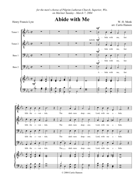 Abide with Me (TTBB) (arr. Curtis Hanson)