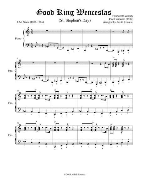 Good King Wenceslas (arr. Judith Rounda)