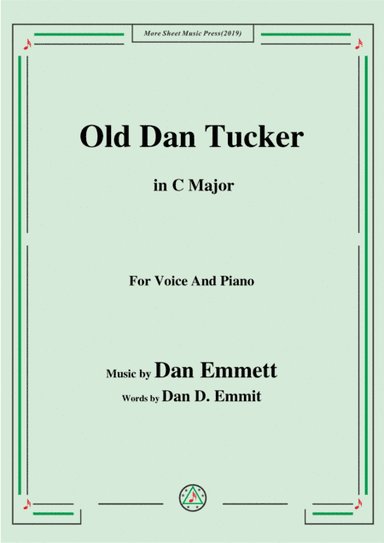 Rice-Old Dan Tucker,in C Major,for Voice and Piano (arr. MSM)