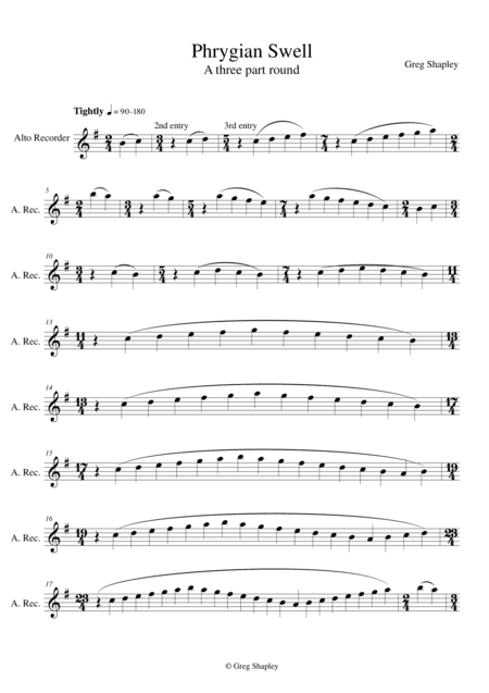 Phrygian Swell (for alto/treble recorders)