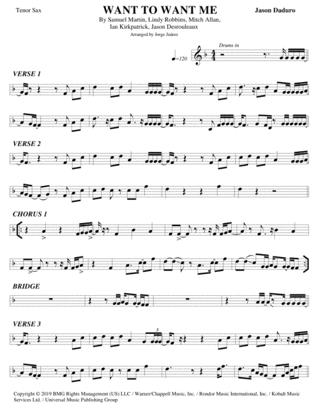 Want To Want Me (arr. Jorge Juárez)