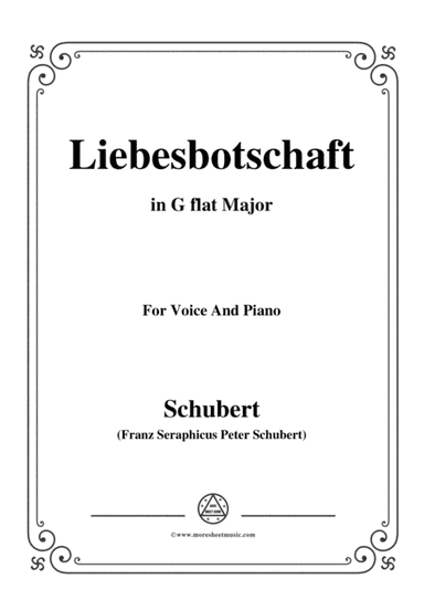 Schubert-Liebesbotschaft,from 'Schwanengesang(Swan Song)',D.957 No.1,in G flat Major (arr. MSM)