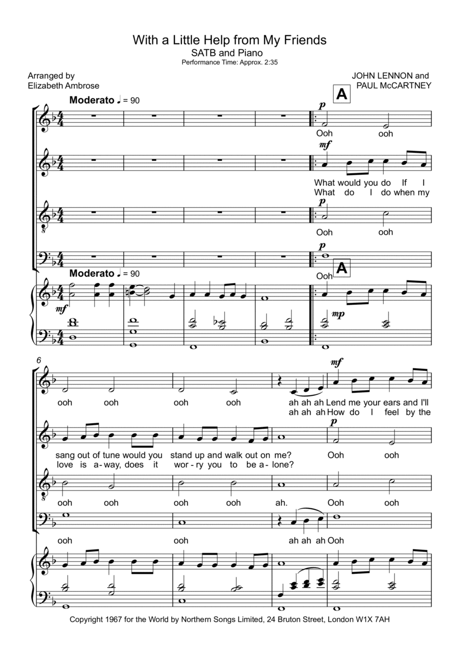 With A Little Help From My Friends (arr. Elizabeth Ambrose)