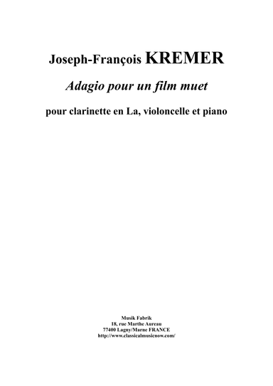 Adagio pour un film muet for A clarinet, cello and piano