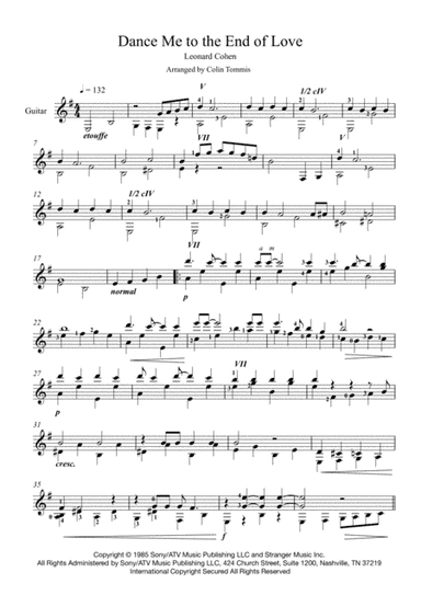 Dance Me To The End Of Love (arr. Colin Tommis)