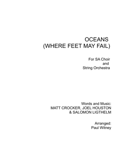 Oceans (Where Feet May Fail) (arr. Paul Witney)