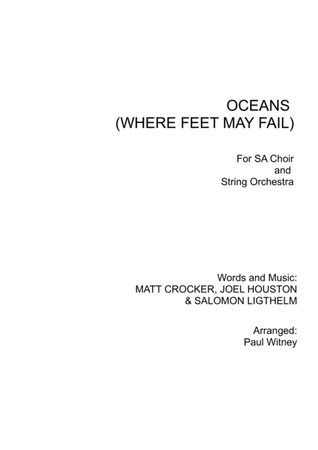 Oceans (Where Feet May Fail) (arr. Paul Witney)