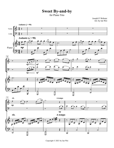 Sweet By-and-by for Piano Trio (arr. Ian Wei)