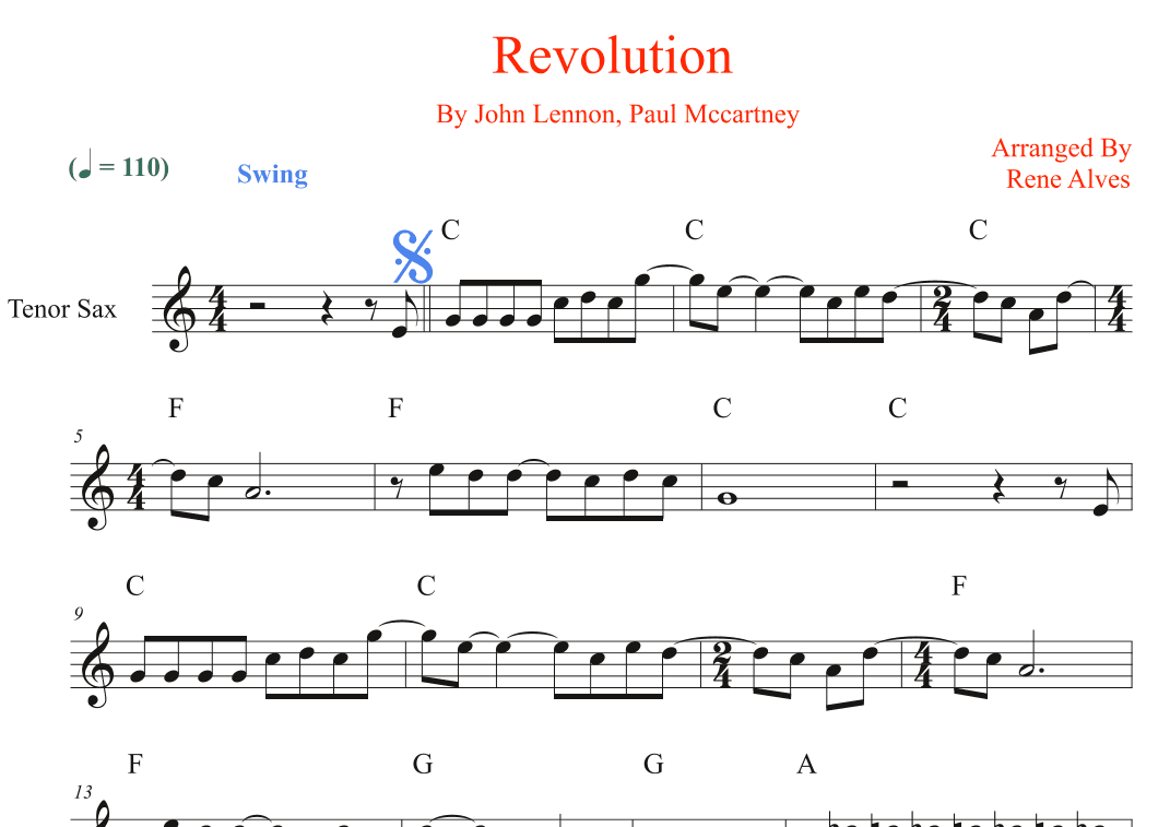 Revolution (arr. Rene Alves)