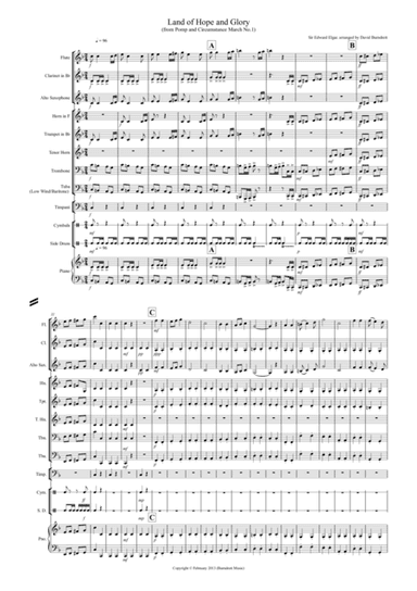 Land of Hope and Glory for School Wind Band (arr. David Burndrett)