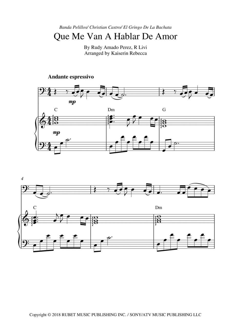 Que Me Van A Hablar De Amor (arr. Kaiserin Rebecca)