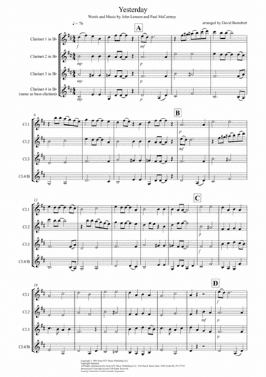 Yesterday (arr. David Burndrett)