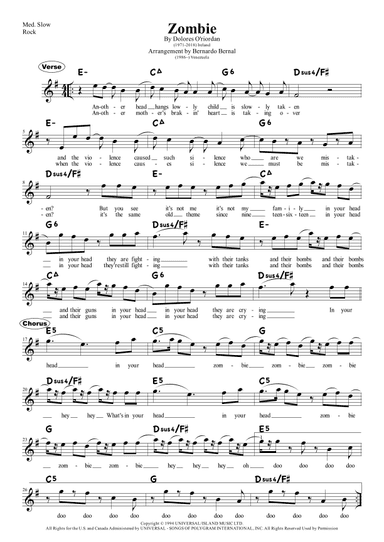 Zombie (arr. Bernardo Bernal Hidalgo)